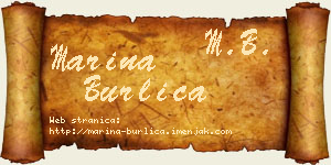 Marina Burlica vizit kartica